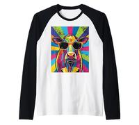 Cool Cow Pop Art for Men Women Dairy Farmer Farming Moo Cows Manche Raglan