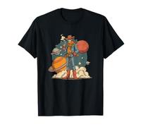 Cool Cowboy dans l'espace avec des planètes Graphique T-Shirt