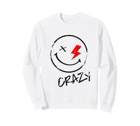 Cool Crazy Sarcastic Happy Face Illustration Graphic Sweatshirt