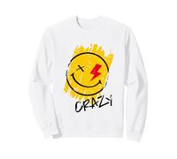 Cool Crazy Sarcastic Power Happy Face Illustration Graphic Sweatshirt