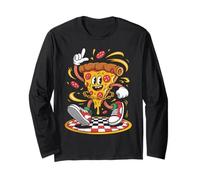 Cool Dancing Pizza Slice With Pepperoni And Chain Art Manche Longue