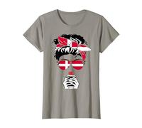 Cool Danish Coffee Mama Mom Girl Aunt Sis Danemark Flag Print T-Shirt