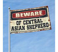 Cool Decor For Guys Room Beware Of Central Asian Shepherd Flag Accessoires de piscine Drapeaux muraux amusants (152 x 244 cm)