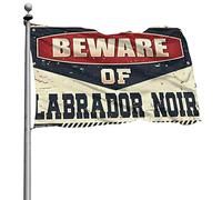 Cool Decor For Guys Room Beware Of Labrador Noir Drapeau Accessoires de piscine Drapeaux muraux amusants (120 x 180 cm)