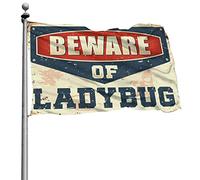 Cool Decor For Guys Room Beware Of Ladybug Drapeau Home Bar Accessoires Musique Décor (30 x 45 cm)