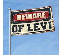 Cool Decor For Guys Room Beware Of Levi Drapeau Home Bar Accessoires Musique Decor (60 x 90 cm)