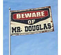 Cool Decor For Guys Room Beware Of Mr. Douglas Drapeau Home Bar Accessoires Musique Décoration (60 x 90 cm)