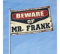 Cool Decor For Guys Room Beware Of Mr. Frank Drapeau Accessoires de piscine Drapeaux muraux amusants (30 x 45 cm)