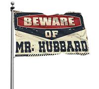 Cool Decor For Guys Room Beware Of Mr. Hubbard Drapeau Home Bar Accessoires Musique Décor (30 x 45 cm)