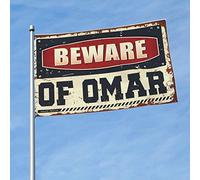 Cool Decor For Guys Room Beware Of Omar Drapeau Home Bar Accessoires Musique Decor (60 x 90 cm)