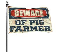 Cool Decor For Guys Room Beware Of Pig Farmer Flag Home Bar Accessoires Musique Decor (30 x 45 cm)