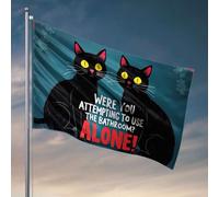 Cool Decor For Guys Room Black Cats Always Watching! Drapeau Happy Camper Gifts Drapeaux de chambre pour filles (152 x 244 cm)