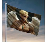 Cool Decor For Guys Room Golden Wings, Muscular Chest and Ornate Collier. Drapeau décoratif pour chambre d'homme, support de drapeau de jardin (120 x 180 cm)