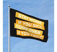 Cool Decor For Guys Room Stay Home If You Sicc Come Over If You Thicc Drapeau Home Bar Accessoires Musique Décor (30 x 45 cm)