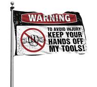 Cool Decor For Guys Room Warning To Avoid Blessury Keep Your Hands Off My Tools Drapeau Accessoires de piscine Drapeaux muraux amusants (152 x 244 cm)