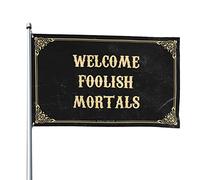 Cool Decor For Guys Room Welcome Foolish Mortals Drapeau Home Bar Accessoires Musique Décor (152 x 244 cm)