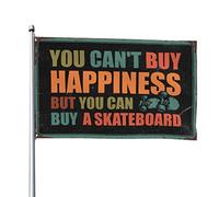 Cool Decor For Guys Room You Can'T Buy Happiness But You Can Buy A Skateboard Flag Home Bar Accessoires Musique Decor (30 x 45 cm)