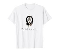 Cool Disc Jockey en écriture Japonaise Musique DJ Microphone T-Shirt Graphique avec Valeur