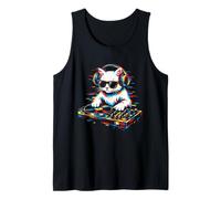 Cool DJ Cat Music Mixing Casque de mixage Design Platine Débardeur