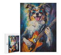 Cool Dog Playing Guitar Art Print Puzzle 1000 Pièces Educa Jouet en Bois Cadeau Unique Décoration Intérieure Jeu Éducatif Challenge Toy Adultes Et Enfants À Partir De 14 Ans 500 PCS