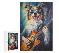 Cool Dog Playing Guitar Art Print Puzzle 1000 Pièces Educa Jouet en Bois Cadeau Unique Décoration Intérieure Jeu Éducatif Challenge Toy Adultes Et Enfants À Partir De 14 Ans 1000 PCS