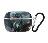Cool Dragon Coque pour AirPods Pro 2, coque de protection rigide antichoc pour homme et femme, compatible avec Airpod Pro 2e/1ère génération avec porte-clés - Blanc