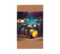 Cool Drums Ensemble de drapeaux de jardin décoratifs en polyester, imprimé vif, prêt pour les vacances et les fêtes
