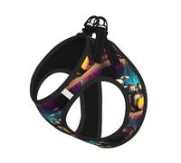 Cool Drums Ensemble de laisse réfléchissant pour petits chiens et chats, gilet réglable pour la marche et la randonnée