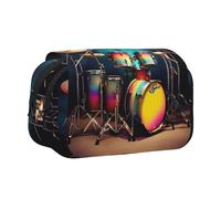 Cool Drums Ensemble de stylos à double coquille, poches zippées, grande capacité pour fournitures artistiques et voyages