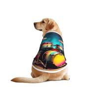 Cool Drums Ensemble gilet imprimé pour chien, doux et respirant pour animal domestique, vêtements sans manches, vêtements tendance pour les races moyennes et grandes