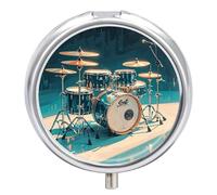Cool Drums - Pilulier étanche et portable - En métal - Résistant à l'humidité - Avec 3 compartiments