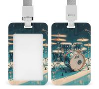 Cool Drums - Porte-badge vertical avec lanière détachable et robuste - Porte-badge étanche - Pour infirmière, officier, enseignant, personnel de sécurité