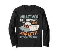 Cool Duck Shirt Funny Let It Hit Someone Else Citation Rétro Manche Longue