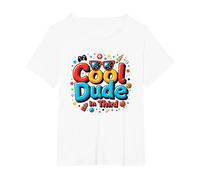 Cool Dude in Third : Un Style de Jeu rétro et Original pour Enfants T-Shirt, Femme Grandes Tailles, Blanc, 1X