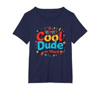 Cool Dude in Third : Un Style de Jeu rétro et Original pour Enfants T-Shirt, Femme Grandes Tailles, Bleu Marine, 1X