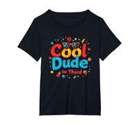 Cool Dude in Third : Un Style de Jeu rétro et Original pour Enfants T-Shirt, Femme Grandes Tailles, Noir, 1X