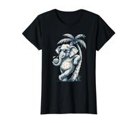 Cool éléphant Glace T-Shirt Graphique avec Valeur, Femme, Noir, L