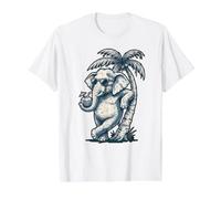 Cool éléphant Glace T-Shirt Graphique avec Valeur, Homme, Blanc, XL