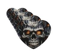 Cool Evil Skull Lot de 4 désodorisants de voiture amusants à suspendre pour voiture - Mignon et durable - Décoration à suspendre - Cadeau pour homme et femme - Forme de cœur