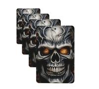 Cool Evil Skull Lot de 4 désodorisants de voiture amusants à suspendre pour voiture - Mignon et durable - Décoration à suspendre - Cadeau pour homme et femme - Rectangulaire
