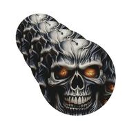 Cool Evil Skull Lot de 4 désodorisants de voiture amusants à suspendre pour voiture - Mignon et durable - Décoration à suspendre - Cadeau pour homme et femme - Forme ronde