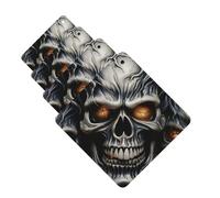 Cool Evil Skull Lot de 4 désodorisants de voiture amusants à suspendre pour voiture - Mignon et durable - Décoration à suspendre - Cadeau pour homme et femme - Carré