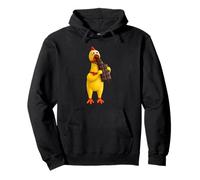 Cool Famous Yellow Rubber Chicken Cartoon Toy Eats Chocolate Sweat à Capuche