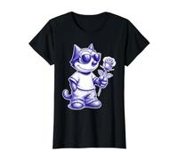 Cool Felix Rose Lover Cat T-Shirt Graphique avec Valeur