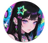 Cool Fille 1000 Pièces Puzzle Circulaire Classiques Jolie Puzzles Difficile Impossible Cadeau Unique pour Adultes Et Enfants 1000pcs (67.5x67.5cm)