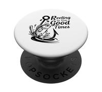 Cool Fisherman - Reeling In Good Times Amateur de pêche au bar PopSockets PopGrip Adhésif