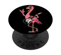 Cool Flamingo Guitare Player Retro Rock Music Design PopSockets PopGrip Adhésif