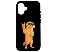 Cool Fluffy Dog Rock Hand Sign Lunettes de Soleil Graphiques et Rouleau Coque pour iPhone 16