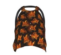 Cool Fox Housses de siège auto pour bébé Motif feu Housse respirante pour allaitement, housse de poussette, auvent multi-usage pour siège auto pour bébé, garçons et filles, essentiels pour nouveau-né