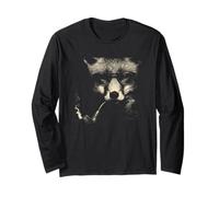 Cool Fox Illustration de Style Vintage pour Amoureux des Animaux Manche Longue